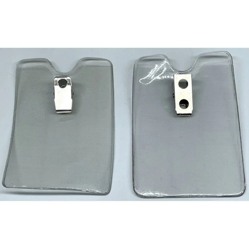 Vertical ID Badge Holder Thumb Notch Clear Vinyl Alligator Clip‎ LOT of 328